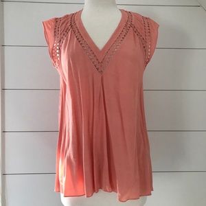 Rebecca Taylor peach tunic blouse
